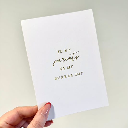 To My Parents - wedding card