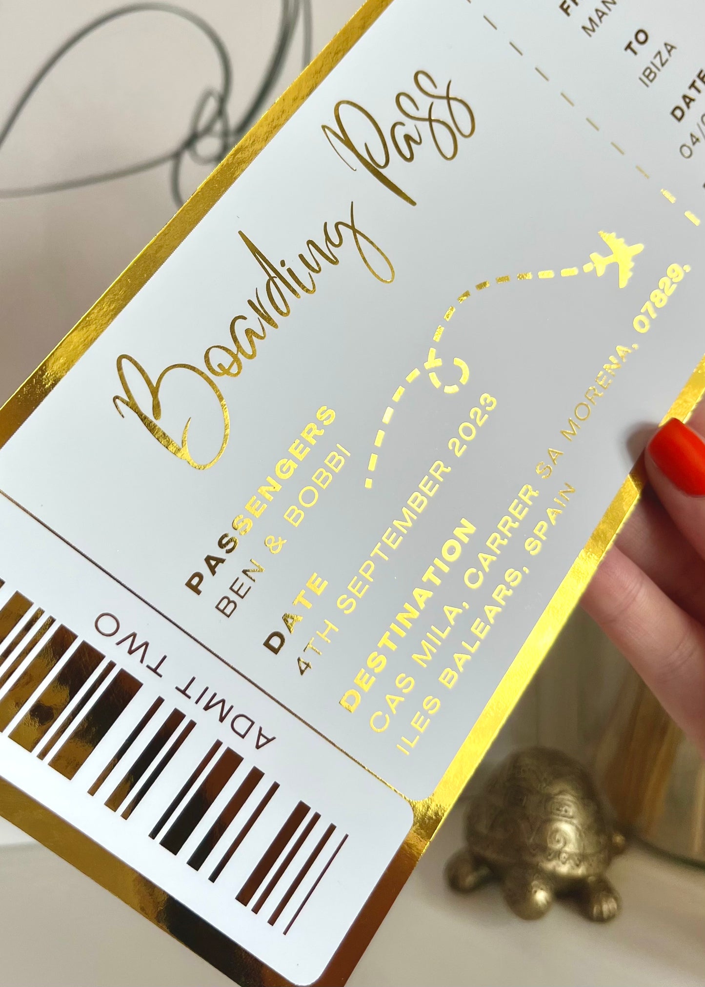 Foil Plane 'Boarding Pass'