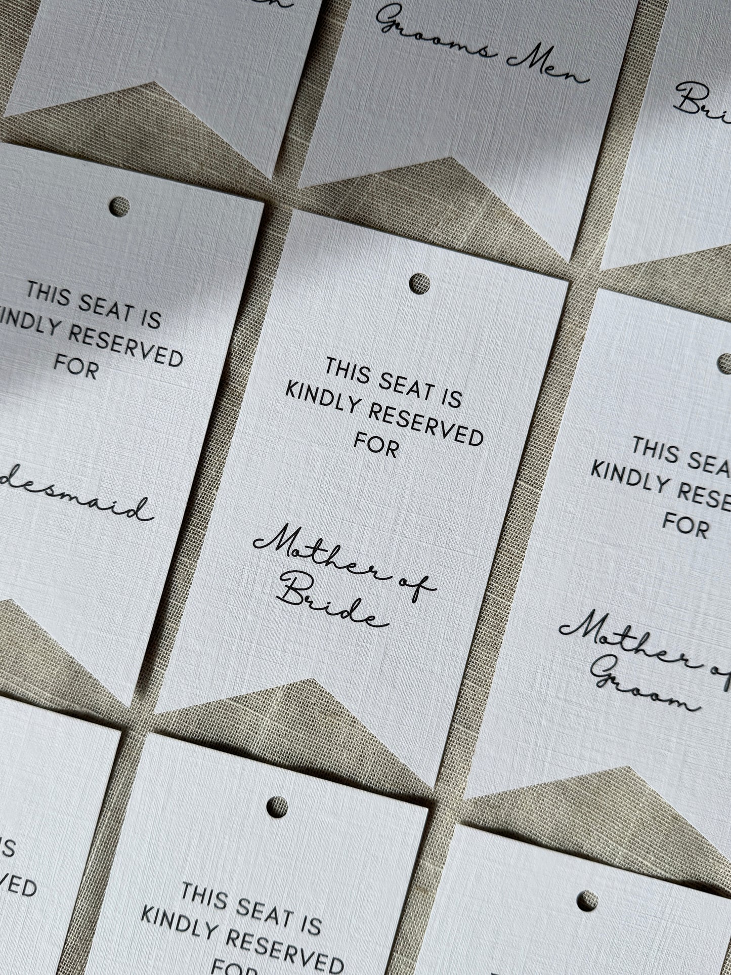 Reserve seat cards - Pack of 4