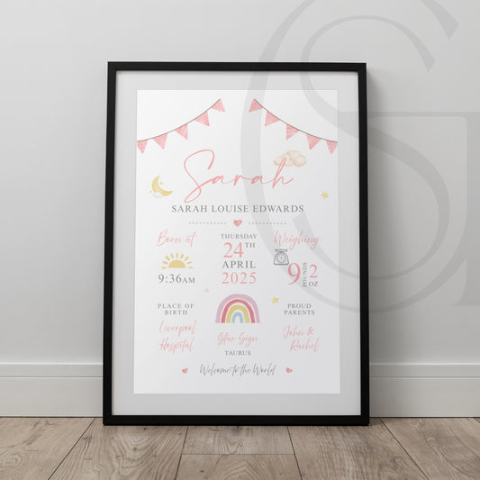 New Baby Details Print
