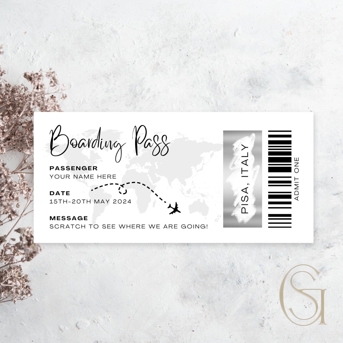 Scratch Reveal 'Boarding Pass'