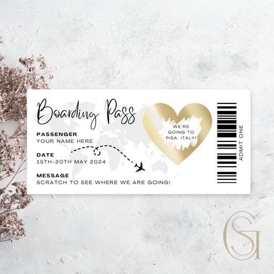 Scratch Reveal 'Boarding Pass'