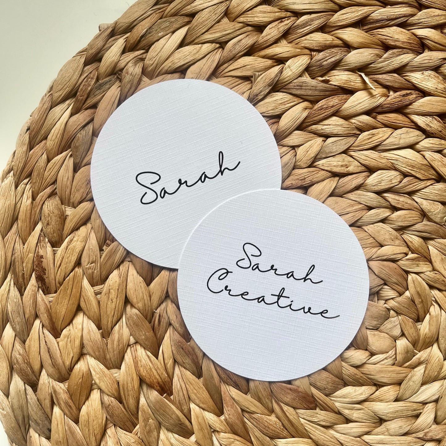 Round Linen Place Cards - Pack of 6