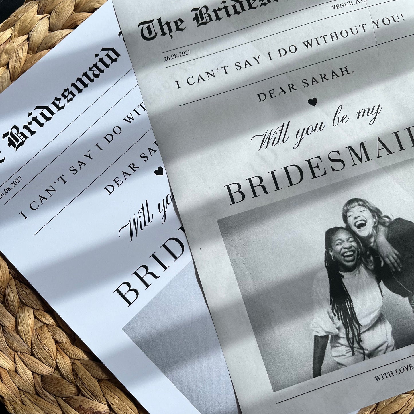 Wedding Newspaper - Bridesmaid / Maid of honour