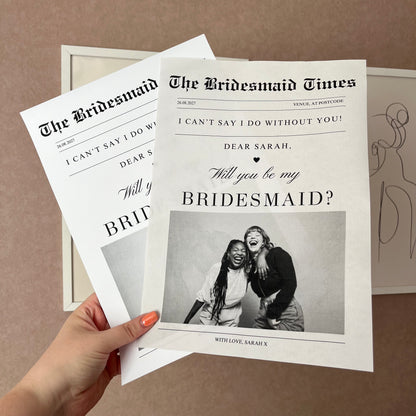 Wedding Newspaper - Bridesmaid / Maid of honour