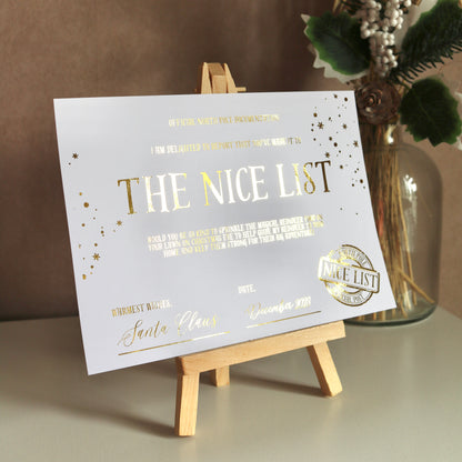 Foil Nice List Certificate