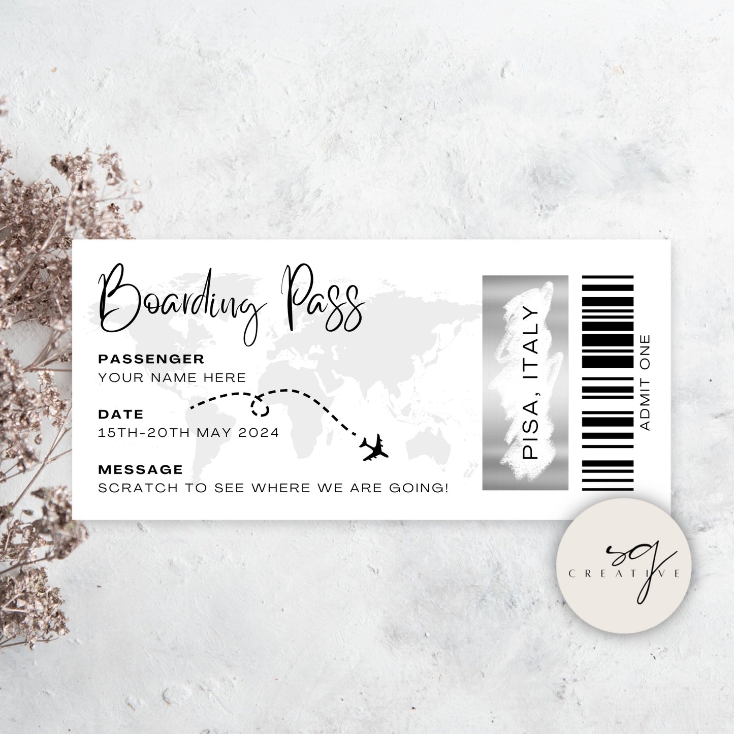 Scratch Reveal 'Boarding Pass'