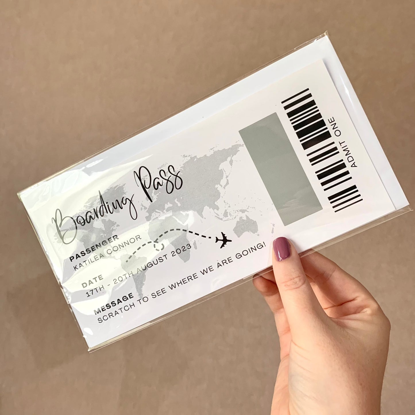 Scratch Reveal 'Boarding Pass'