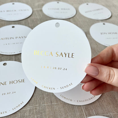 Round Foil Place Cards - Pack of 6