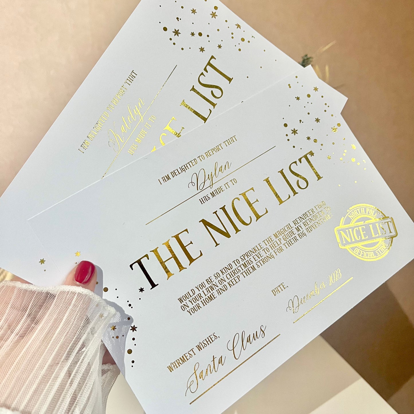 Personalised Foil Nice List Certificate