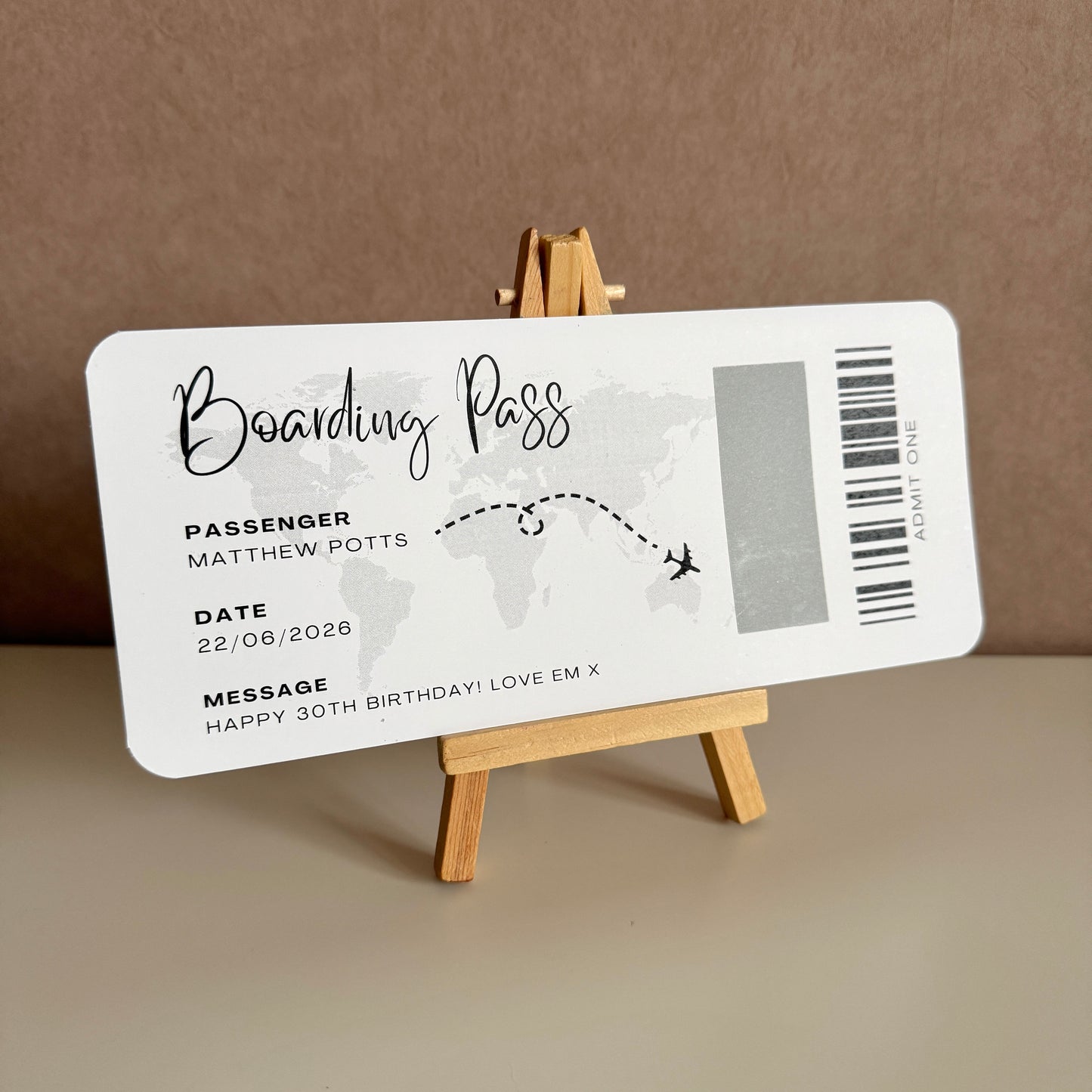 Scratch Reveal 'Boarding Pass'