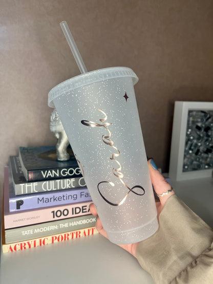 Glitter Personalised Cold Cup 24oz