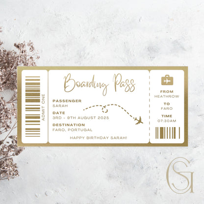 Foil Plane 'Boarding Pass'