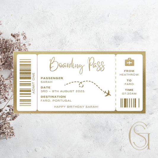 Foil Plane 'Boarding Pass'