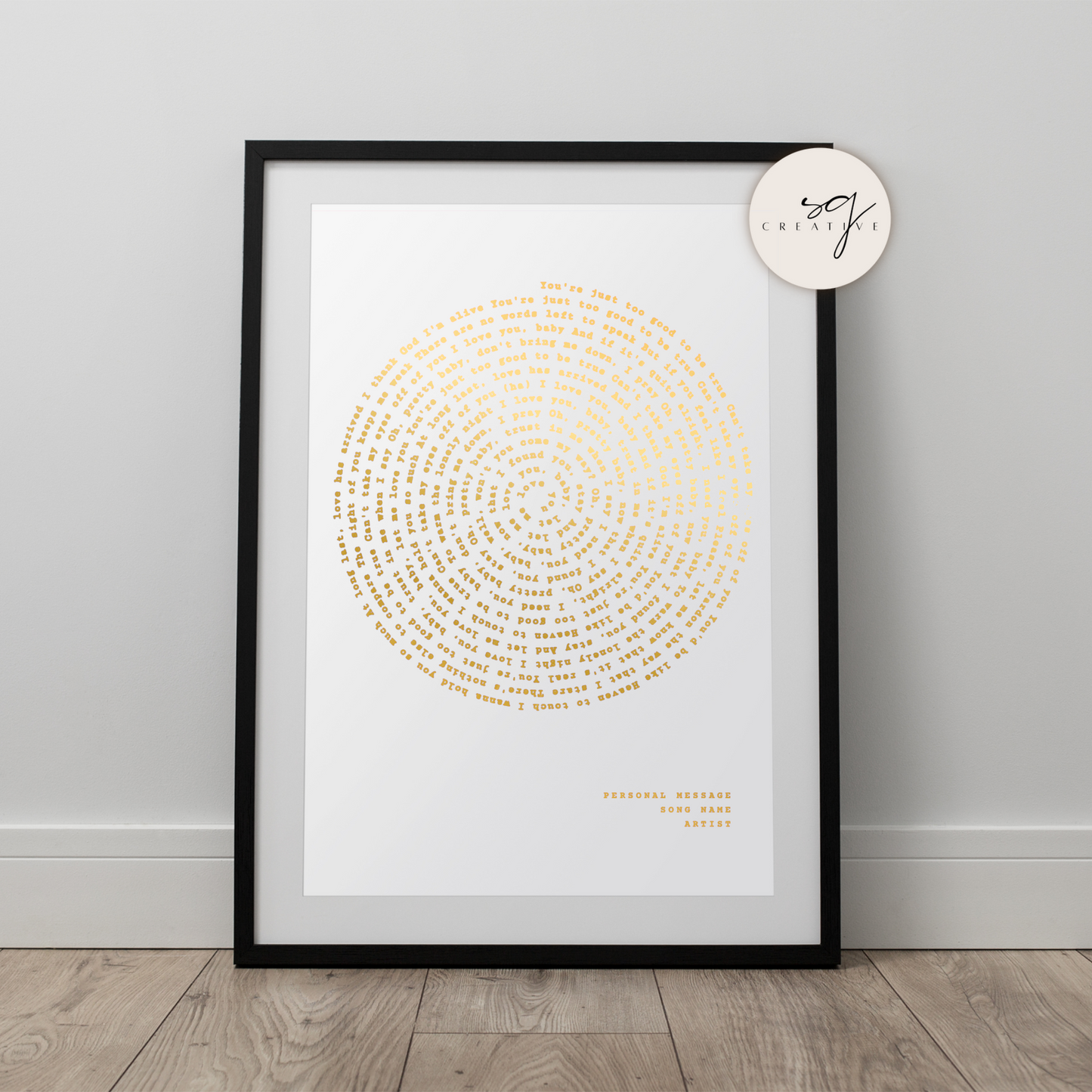Personalised Spiral Song Print