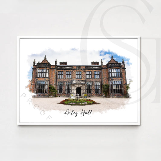 Watercolour Wedding Venue Portrait