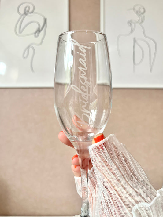 Weddings | Personalised Etched Glass Flute