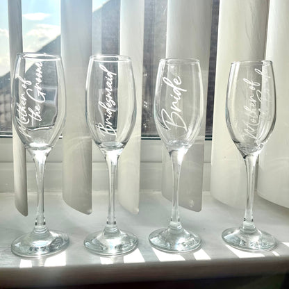 Weddings | Personalised Etched Glass Flute