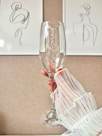 Weddings | Personalised Etched Glass Flute